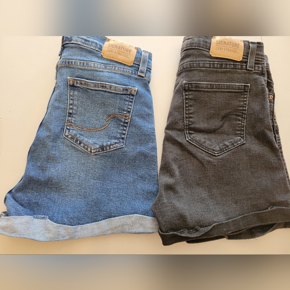 Signature by Levi Strauss Kids Denim Shorts - Blue and Black